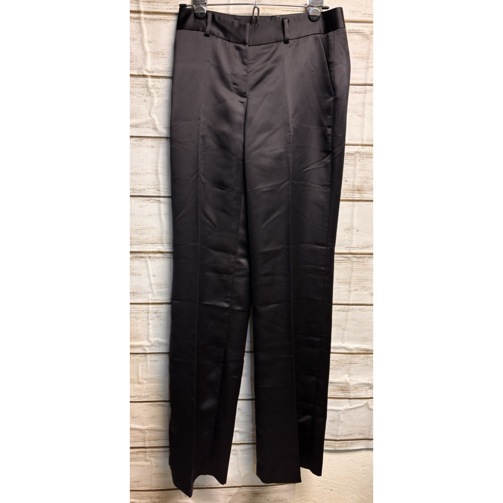 Club Monaco Womens Satin Black Dress Office Pants Pockets Satin Size 0 NWT